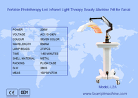 Φορητή Phototherapy Pdt του προσώπου ανύψωση υπέρυθρου φωτός ομορφιάς οδηγημένη μηχανή