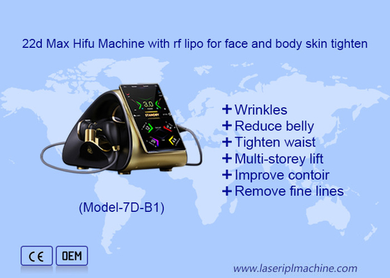 Φορητό 22d Max Hifu Μηχανή με Rf Lipo για Face Lift και Σκληροποίηση Δέρματος Σώματος