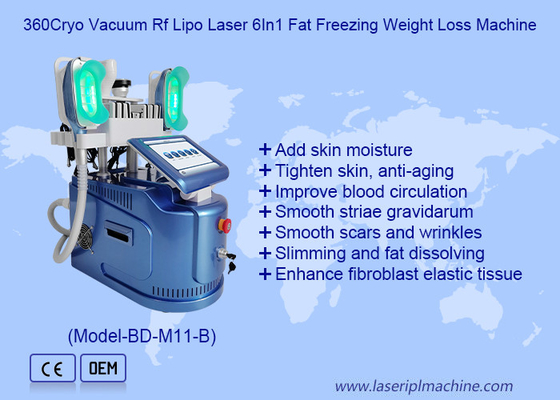 360 Cryo Vacuum Rf Lipo Laser 6 σε 1 Μηχανή κατάψυξης λίπους για απώλεια βάρους