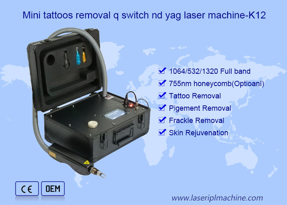 Μίνι φορητό Q με διακόπτη ND YAG Laser Remove Tattoo Pigment Removal Machine