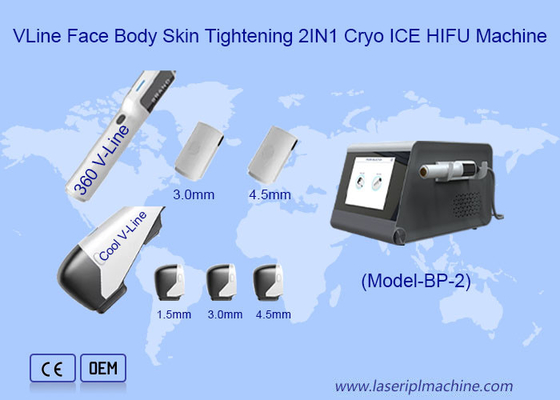 VLine πρόσωπο σώμα αντιγήρανση δέρματος 2IN1 Cryo ICE HIFU μηχανή