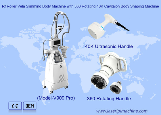 4 σε 1 360 μοίρες περιστρεφόμενη 40K RF Vacuumm για απώλεια βάρους Velashaping Slimming Machine