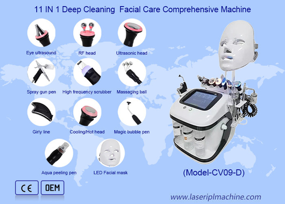 Επένδυση προσώπου Ενυδάτωση προσώπου Oxygen Bubble RF Hydro Microdermabrasion LED μηχανή προσώπου