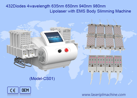 635nm 650nm 940nm 980nm Διοδικός λέιζερ EMS Πλάκα λιποαναρρόφησης