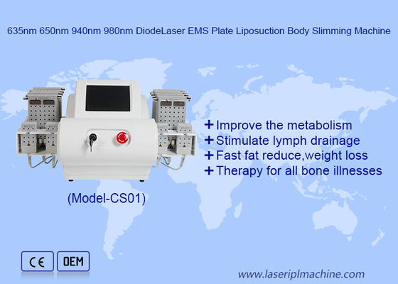 EMS Pads 635nm 650nm 940nm 980nm LipoLaser λιποαναρρόφηση μηχανή για την αφαίρεση λίπους