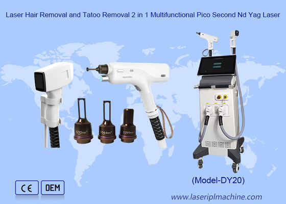 2in1 Nd Yag Pico Laser Απομάκρυνση Τατουάζ Μόνιμη 755 1064 808nm Ice Diode Laser Αποτρίχωση Μηχανή