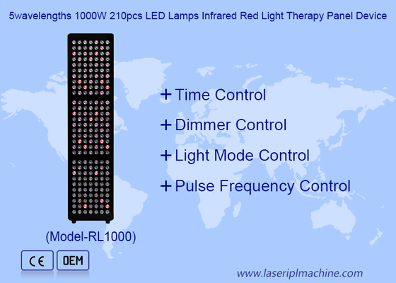 5 μήκη κύματος 1000W 21Opcs λαμπτήρες LED υπέρυθρο κόκκινο φως συσκευή θεραπείας οθόνης
