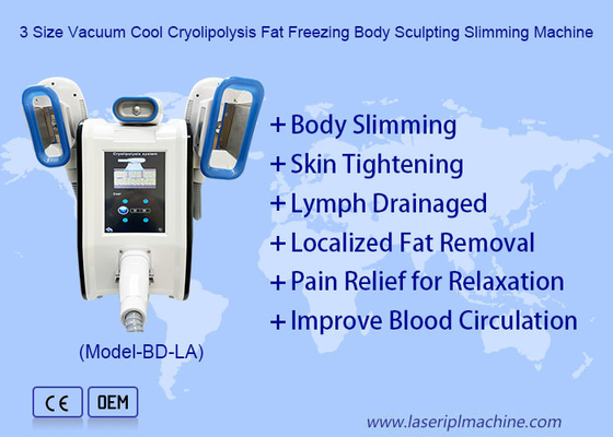 3 Μέγεθος Vakuum Cool Cryolipolysis Fat Freezing Body Sculpting Slimming Machine (Μετάλλευση κρυολιπολύσης για ψύξη λίπους)