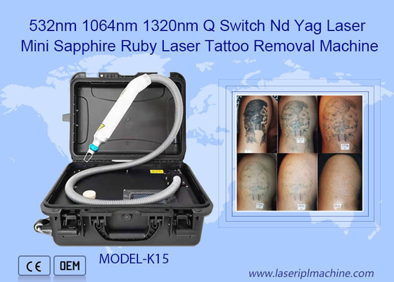 532nm 1064nm 1320nm Q Switch Nd Yag Mini Sapphire Ruby Laser Machine Απομάκρυνσης Τατουάζ