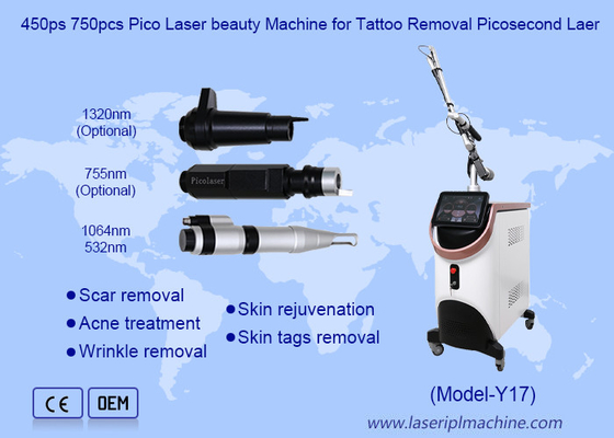 450ps 750pcs Pico Laser Beauty Machine για την αφαίρεση τατουάζ Picosecond Laser