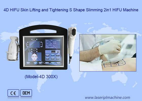 2 σε 1 Λιποσόνιο Σώμα Σχηματισμός Πρόσωπο Skin Lift Ρούκλες Απομάκρυνση 4d Hifu Μηχανή