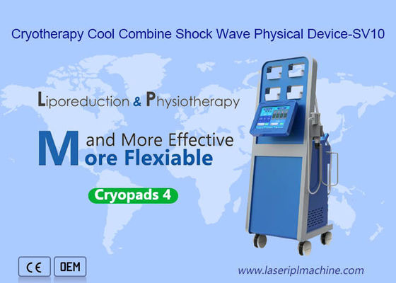 Καλή τιμή Shockwave Termal EMS Cryolipolysis ομορφιά ανακούφισης πόνου μηχανών 4 δροσερά μαξιλάρια σε απευθείας σύνδεση
